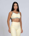 Top Fitness Fresh Duo Amarelo Brisa com Azul céu