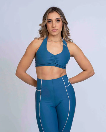 Top Fitness Nala Azul Sereia compressão - Maré Maria moda fitness
