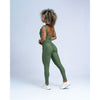 Calça Legging Fitness empina bumbum Slim Verde Militar