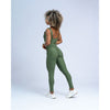 Calça Legging Fitness empina bumbum Slim Verde Militar