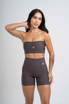 Top Fitness Tomara Que Caia Allure Marrom Carbono