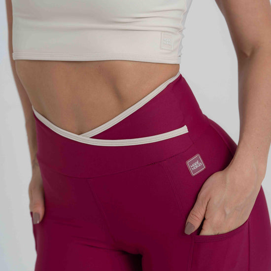Legging Fusion Rouge Viés Luna compressão - Maré Maria moda fitness