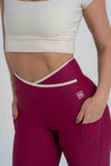 Legging Fusion Rouge Viés Luna compressão - Maré Maria moda fitness