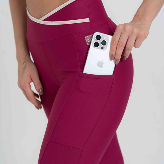Legging Fusion Rouge Viés Luna compressão - Maré Maria moda fitness