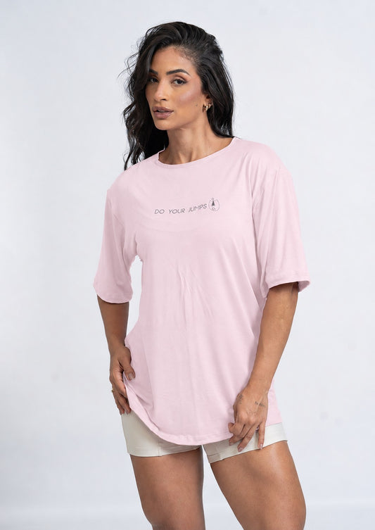 Blusão Fitness Oversized 'Do Your Jumps' Rosa Candy