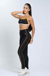 Calça Legging Fitness Active Super Black Com Tangerina