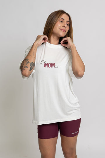 Blusão Fitness Oversized The Hot Mom Club Off White