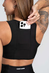 Top Fitness Corrida Com Bolso Super Black