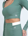Top Fitness Classic Manga Longa Verde Eucalipto