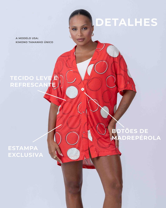 Kimono beach estampa Pitaya