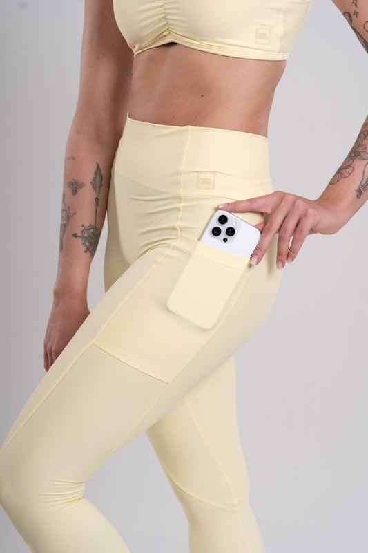Calça Legging Fitness Compressão New Classic Amarelo Brisa
