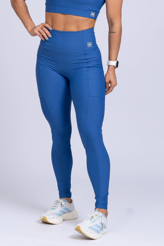 Calça Legging Fitness Compressão New Classic Azul Safira