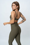 Calça Legging Fitness Compressão New Essence Verde Musgo