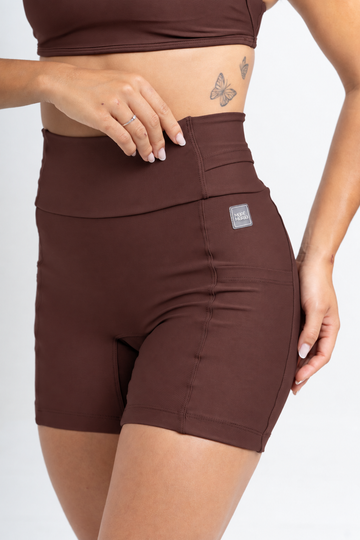 Short Fitness Compressão New Bike Chocolate Dark