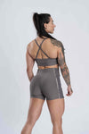 Short Fitness Compressão Active Cinza Com Creme