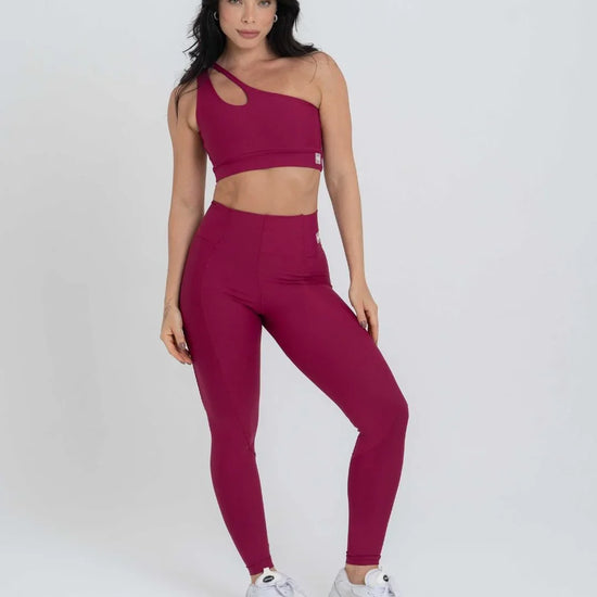 Top Fitness Avenue Rouge assimétrico - Maré Maria moda fitness