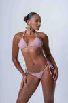 Top Cortininha de Lacinho Rosa Glam