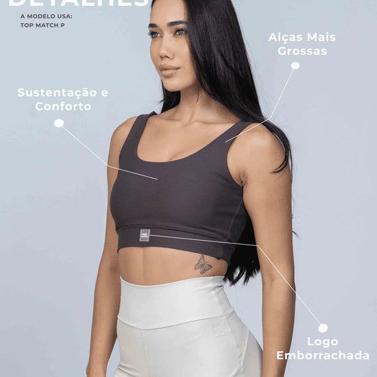Top Match Fitness Marrom Urban - Maré Maria moda fitness