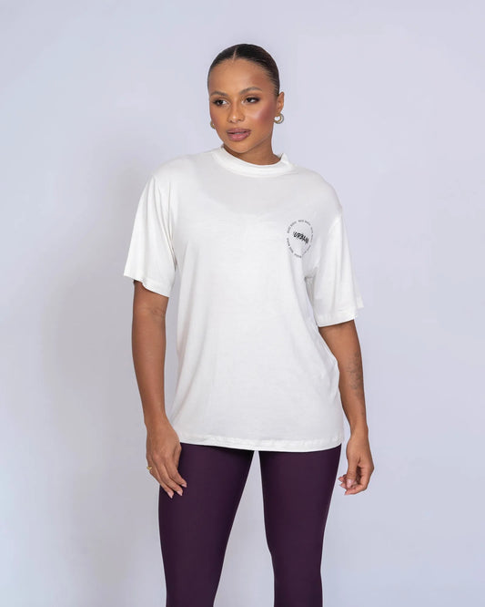 Blusão Oversized "Ai de mim se não fosse eu" Off White com golinha