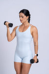 Macaquinho Fitness Compressão New Drop Set Azul Ice