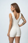Macaquinho Fitness Compressão Basic Off White