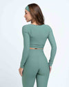 Calça Classic Verde Eucalipto com compressão com bolso