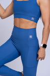 Calça Legging Fitness Compressão New Classic Azul Safira