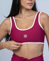 Top Basic Rouge com Viés Off White compressão - Maré Maria moda fitness