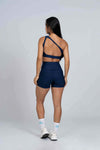 Short Fitness Curve Azul Marinho sem empina bumbum