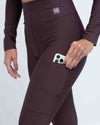 Calça Classic Marrom Ébano compressão com bolso