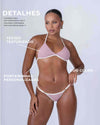 Top Cortininha Fixo Rosa Glam com Off White