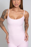 Macacão Fitness Compressão Balance Rosa Blush