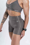 Short Fitness Compressão Active Cinza Com Creme