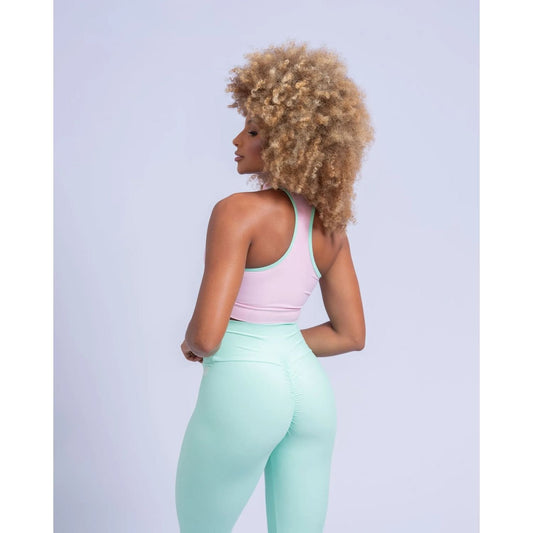 Calça Legging fitness empina bumbum Slim Verde Menta