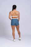 Short Fitness Smile Duo Azul Maré Com Off White