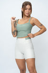 Short Fitness New Classic Duo Brisa com Verde Sálvia