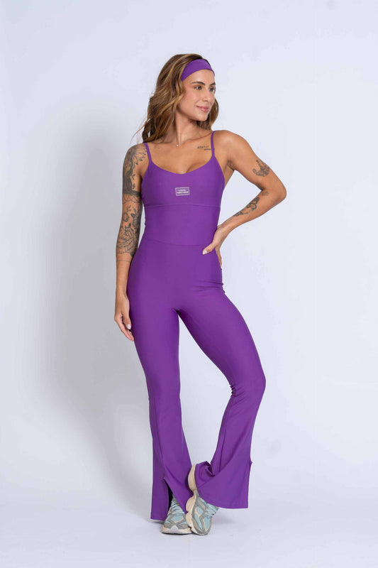 Macacão Fitness Flare Roxo Vibrante
