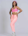 Calça Legging Slim duo Coral com Rosa Malibu