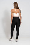 Calça Legging Fitness New Line Super Black Com Off White