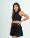 Short Saia Fitness Plissada Super Black - Maré Maria moda fitness