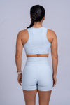 Top Fitness Corrida Com Bolso Azul Ice