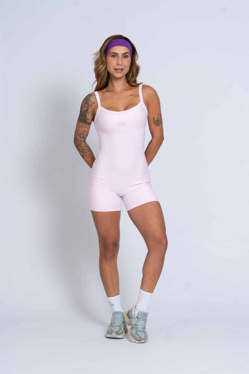 Macaquinho Fitness Flow Rosa Blush