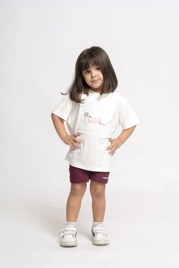 Blusão Oversized Infantil Mini Club Member Off White