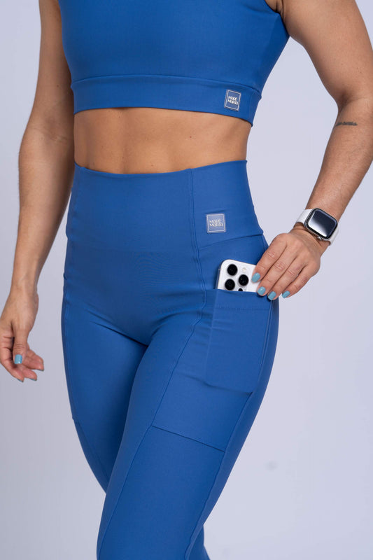 Calça Legging Fitness Compressão New Classic Azul Safira