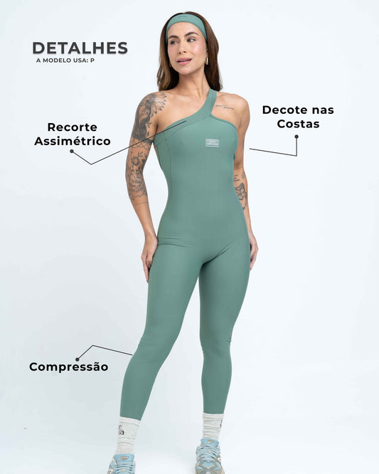 Macacão Fitness Vivi Verde Eucalipto