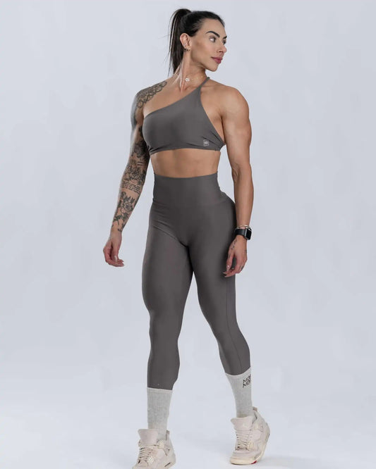 Calça Legging Fitness Compressão Confort Cinza