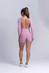 Macaquinho Fitness Manga Longa Confort Rosa Glam