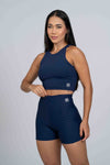 Cropped casual Charlote Azul Marinho