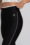 Calça Legging Fitness New Line Super Black Com Off White