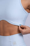 Top Fitness Corrida Com Bolso Azul Ice